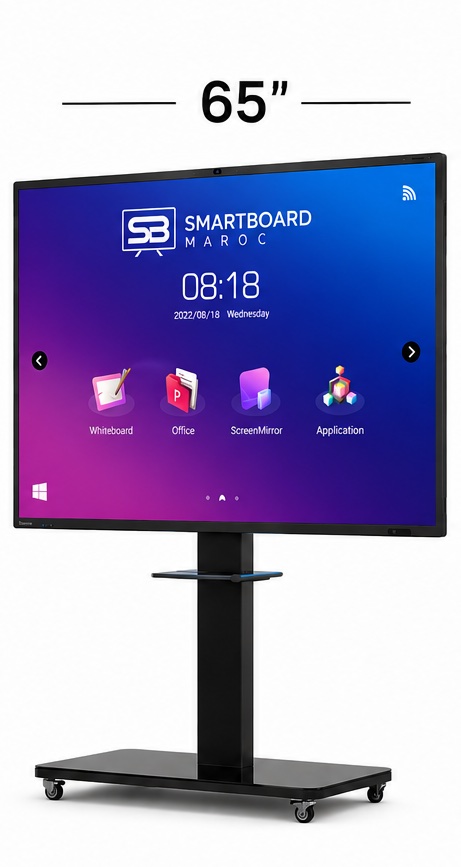 Ecran interactif HORION 65K7A sur support mobile