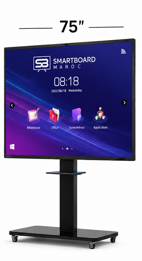 Ecran interactif HORION 75K7A sur support mobile