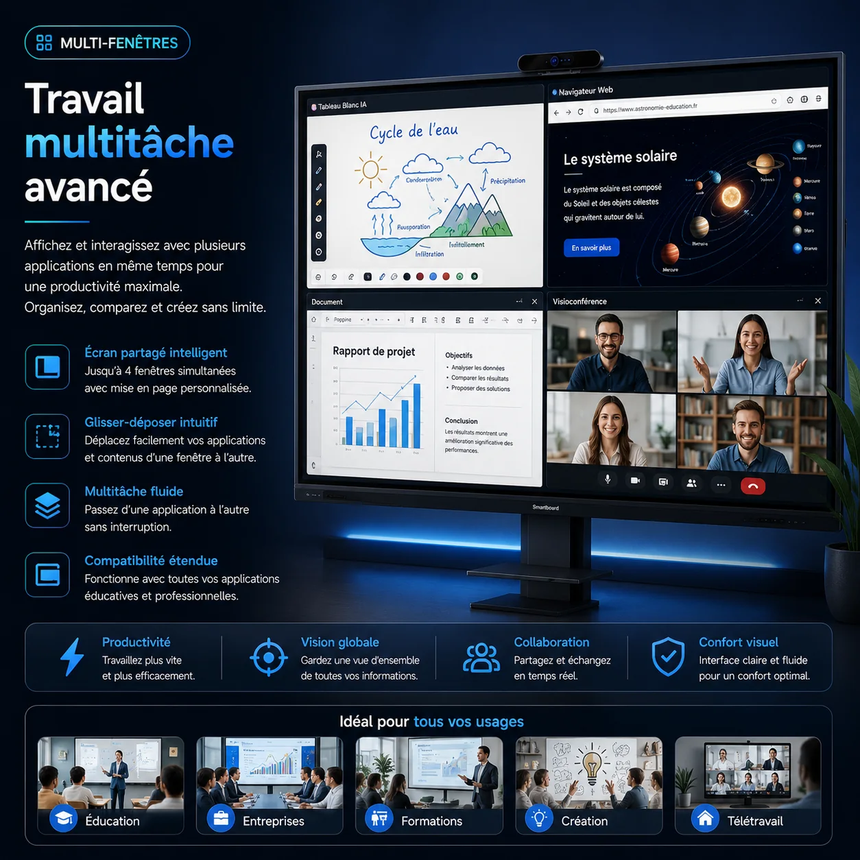 Multi-fenetres Travail multitache avance