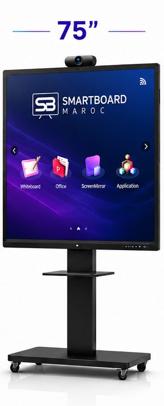 Ecran interactif 75M6APROV2 sur support mobile