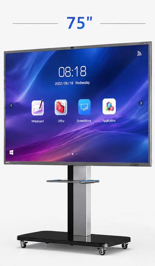 Ecran interactif 75 pouces sur support mobile